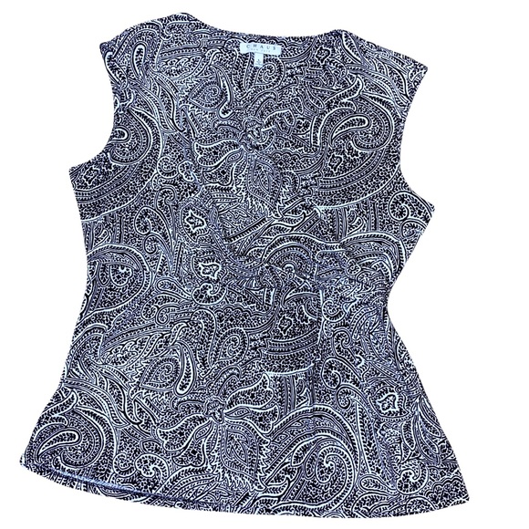 Chaus Tops - Chaus NY Black & White Faux Wrap Sleeveless Top L